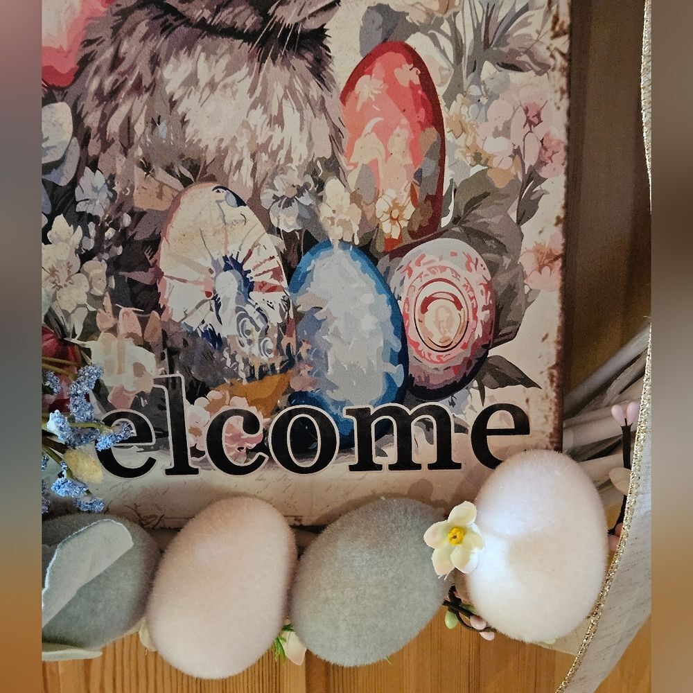 Welcome Spring Bunny Wreath - Picture 4 of 6